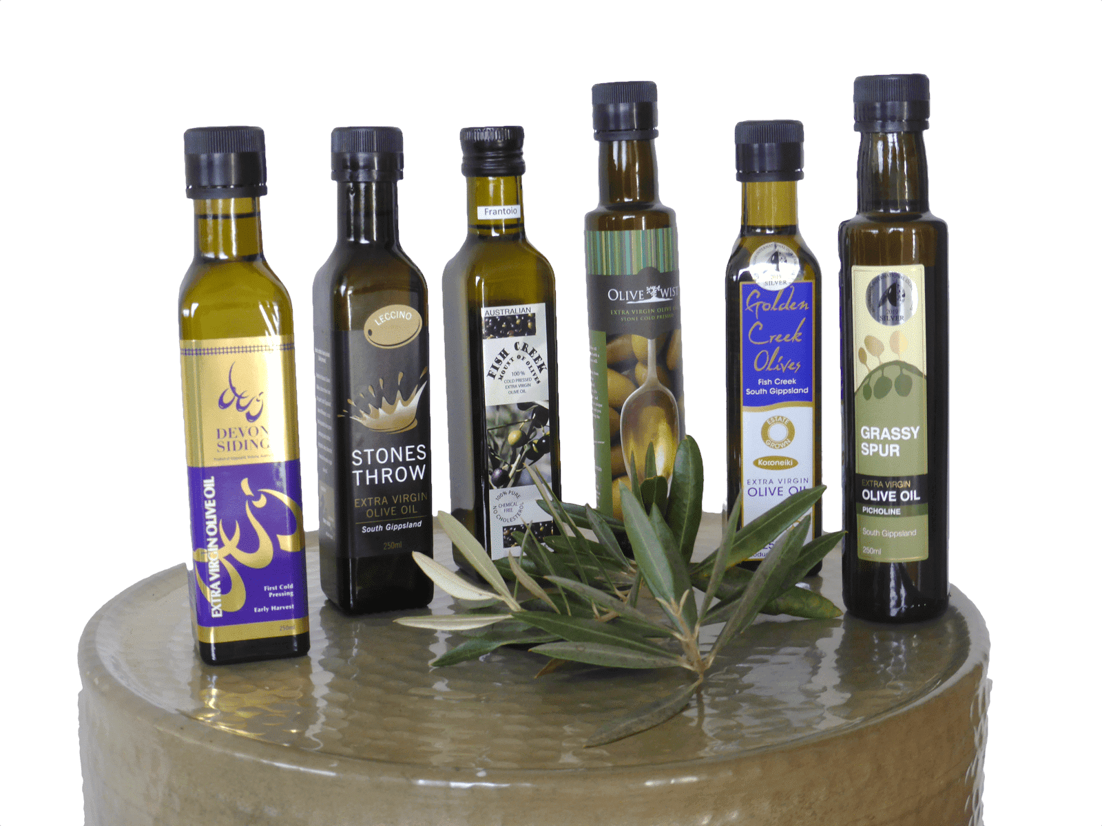 Image of Southern Gippsland Olives Tasting Pack, featuring 6 bottles of olive oil